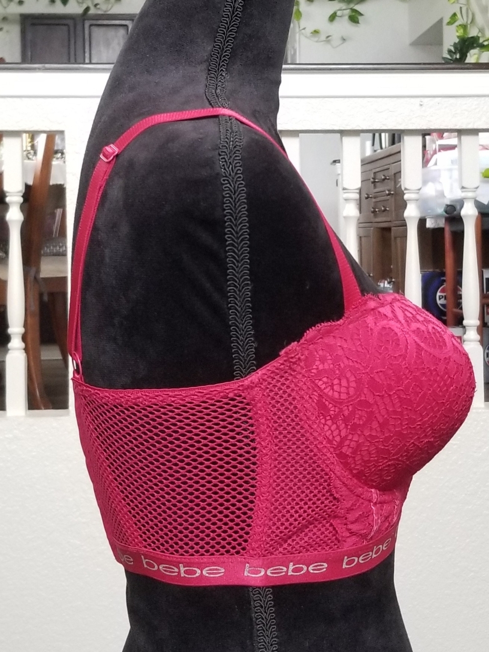 34DD bebe Fuchsia Lace Longline Bra - Picture 5 of 16